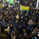 Protesters outside JFK Airport demonstrate against the immigration ban, January 28, 2017. Photo via AP.